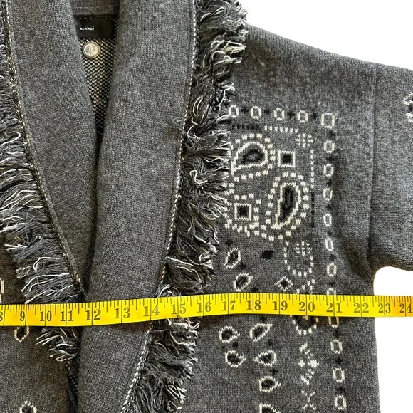 Alanui Bandana Jacquard Icon Cardigan Dark Grey M/L - Picture 9 of 10